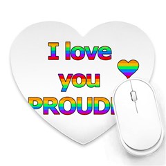 I Love You Proudly 2 Heart Mousepads