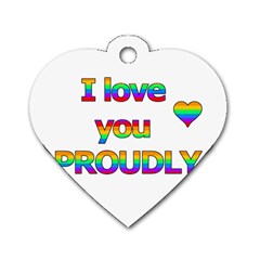 I Love You Proudly 2 Dog Tag Heart (one Side)