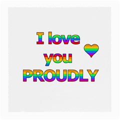 I Love You Proudly 2 Medium Glasses Cloth