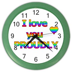 I Love You Proudly 2 Color Wall Clocks by Valentinaart