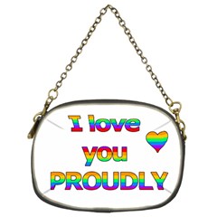 I Love You Proudly 2 Chain Purses (two Sides)  by Valentinaart