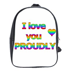 I Love You Proudly 2 School Bags(large)  by Valentinaart