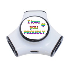 I Love You Proudly 2 3-port Usb Hub by Valentinaart