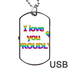 I Love You Proudly 2 Dog Tag Usb Flash (two Sides)  by Valentinaart