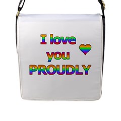 I Love You Proudly 2 Flap Messenger Bag (l) 