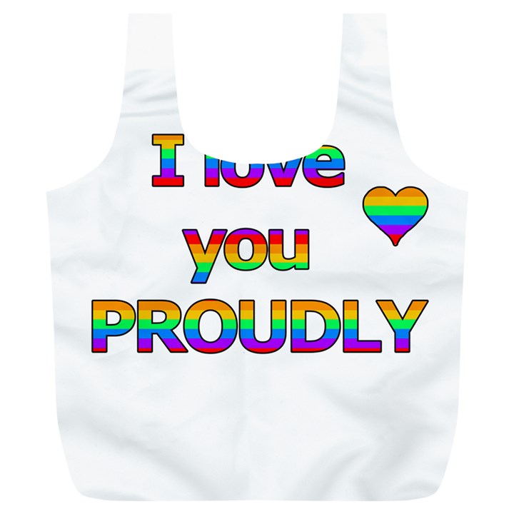 I love you proudly 2 Full Print Recycle Bags (L) 