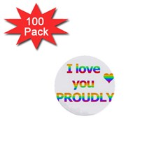 Proudly Love 1  Mini Buttons (100 Pack)  by Valentinaart