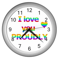 Proudly Love Wall Clocks (silver) 