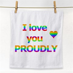 Proudly Love Face Towel by Valentinaart