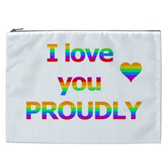 Proudly Love Cosmetic Bag (xxl)  by Valentinaart