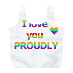 Proudly Love Full Print Recycle Bags (l)  by Valentinaart