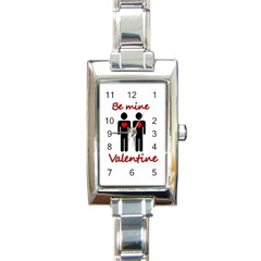 Be Mine Valentine Rectangle Italian Charm Watch by Valentinaart