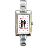 Be mine Valentine Rectangle Italian Charm Watch Front