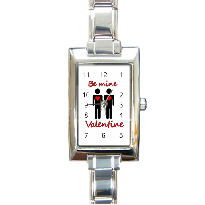 Be mine Valentine Rectangle Italian Charm Watch