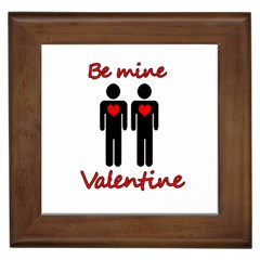 Be Mine Valentine Framed Tiles by Valentinaart