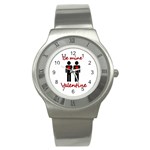 Be mine Valentine Stainless Steel Watch Front