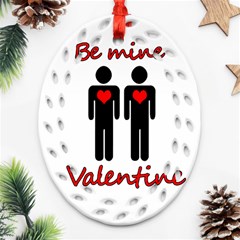 Be Mine Valentine Oval Filigree Ornament (2-side) 