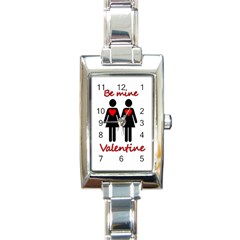 Be My Valentine 2 Rectangle Italian Charm Watch