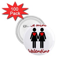 Be My Valentine 2 1 75  Buttons (100 Pack) 