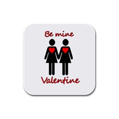 Be My Valentine 2 Rubber Square Coaster (4 Pack) 