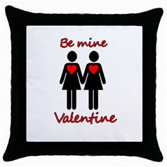 Be My Valentine 2 Throw Pillow Case (black) by Valentinaart