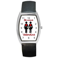 Be My Valentine 2 Barrel Style Metal Watch by Valentinaart