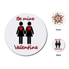 Be My Valentine 2 Playing Cards (round) 