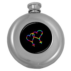 Love Is Love Round Hip Flask (5 Oz) by Valentinaart