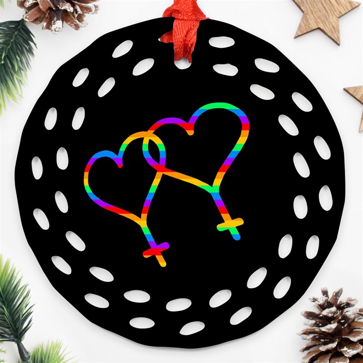 Love is love Ornament (Round Filigree) 