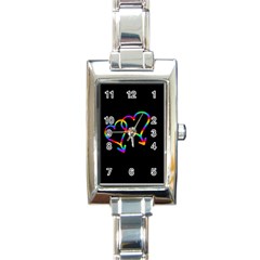 Love Is Love Rectangle Italian Charm Watch