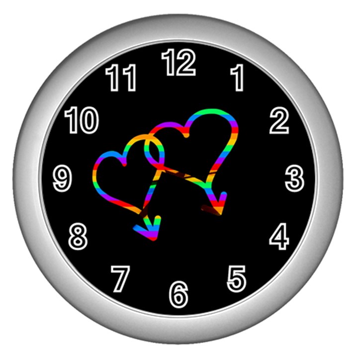 Love is love Wall Clocks (Silver) 