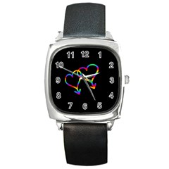 Love Is Love Square Metal Watch