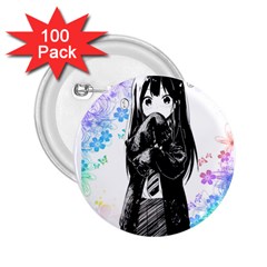 Shy Anime Girl 2.25  Buttons (100 pack) 