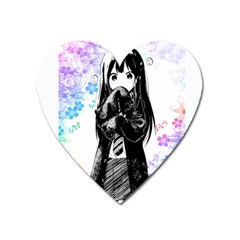 Shy Anime Girl Heart Magnet by Brittlevirginclothing