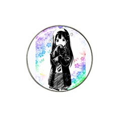 Shy Anime Girl Hat Clip Ball Marker