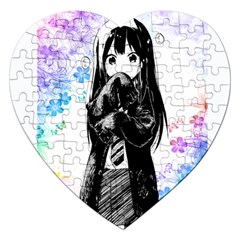 Shy Anime Girl Jigsaw Puzzle (heart)