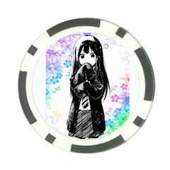 Shy Anime Girl Poker Chip Card Guards