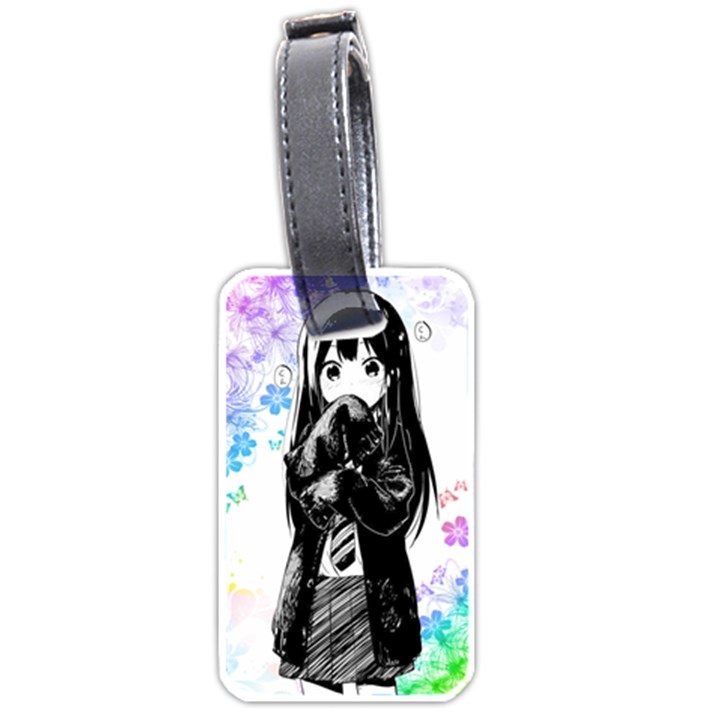 Shy Anime Girl Luggage Tags (One Side) 