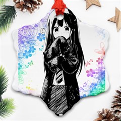 Shy Anime Girl Ornament (Snowflake) 