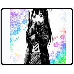 Shy Anime Girl Double Sided Fleece Blanket (Medium) 