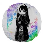 Shy Anime Girl Large 18  Premium Flano Round Cushions Front