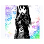 Shy Anime Girl Double Sided Flano Blanket (Medium)  60 x50  Blanket Front