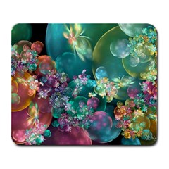 Butterflies, Bubbles, And Flowers Large Mousepads