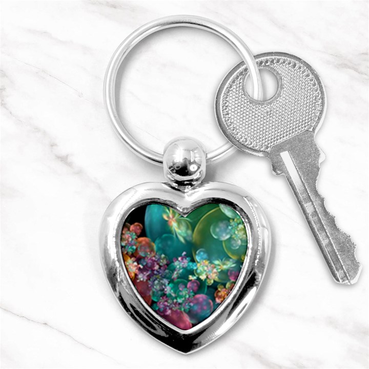 Butterflies, Bubbles, And Flowers Key Chains (Heart) 