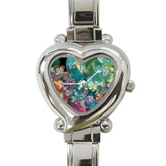 Butterflies, Bubbles, And Flowers Heart Italian Charm Watch by WolfepawFractals