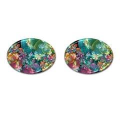 Butterflies, Bubbles, And Flowers Cufflinks (oval)