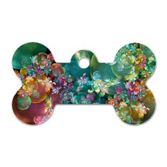 Butterflies, Bubbles, And Flowers Dog Tag Bone (two Sides)