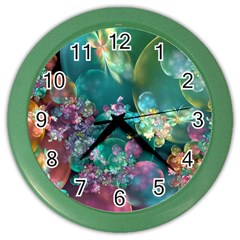 Butterflies, Bubbles, And Flowers Color Wall Clocks