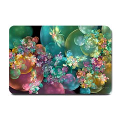 Butterflies, Bubbles, And Flowers Small Doormat  by WolfepawFractals