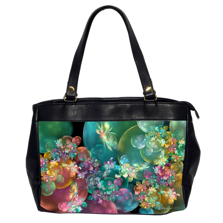 Butterflies, Bubbles, And Flowers Office Handbags (2 Sides) 